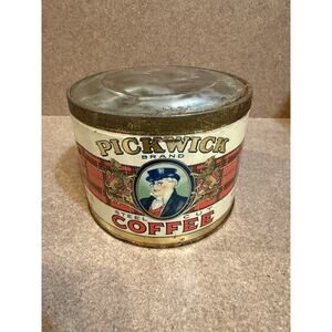 Vintage Pickwick Brand steel cut coffee tin can With Inner Seal Partially intact